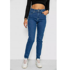 Джинси жіночі Mom-fit стрейч, колір синій, 244R1132