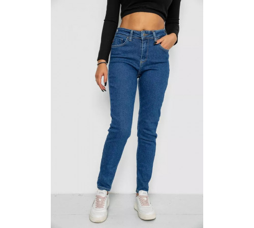 Джинсы женские Mom-fit стрейч, цвет синий, 244R1132