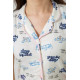 Жіноча піжама з принтом, колір молочний, 243R19010