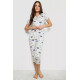Жіноча піжама з принтом, колір молочний, 243R19010