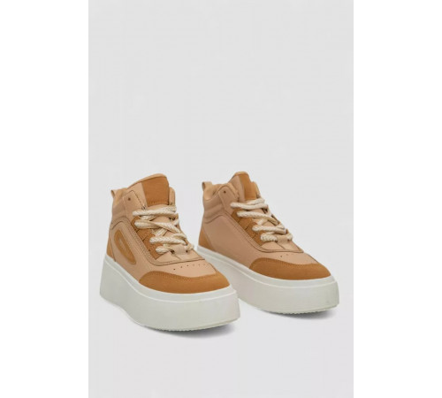 Кроссовки женские демисезонные на платформе, цвет бежевый, 243R2024-9.