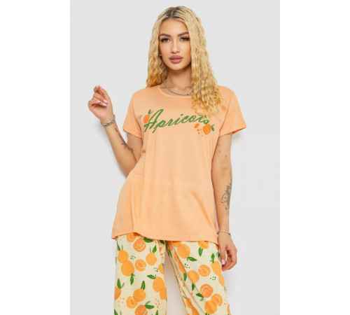 Женская пижама с принтом, цвет оранжевый, 243R7141