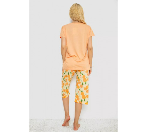 Женская пижама с принтом, цвет оранжевый, 243R7141