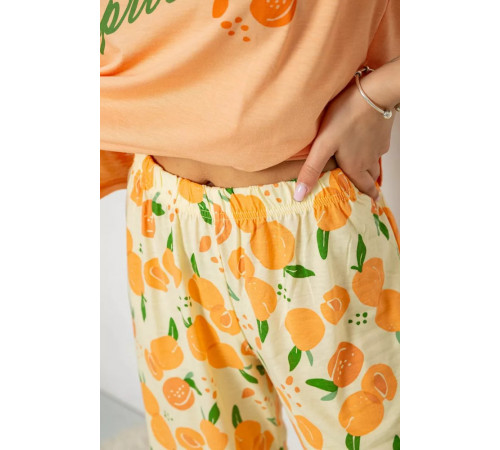 Женская пижама с принтом, цвет оранжевый, 243R7141