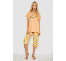 Женская пижама с принтом, цвет оранжевый, 243R7141