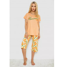 Женская пижама с принтом, цвет оранжевый, 243R7141