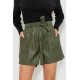 Шорти жіночі з екошкіри, колір хакі, 102R295-1