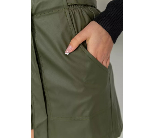 Шорти жіночі з екошкіри, колір хакі, 102R295-1