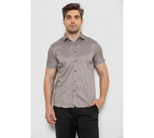 Сорочка чоловіча з принтом, колір бежевий, 214R6917-5