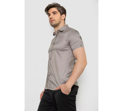 Сорочка чоловіча з принтом, колір бежевий, 214R6917-5