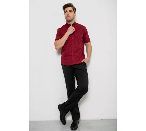 Рубашка мужская однотонная, цвет бордовый, 214R6917-7