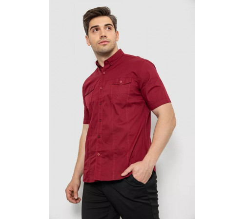 Рубашка мужская однотонная, цвет бордовый, 214R6917-7
