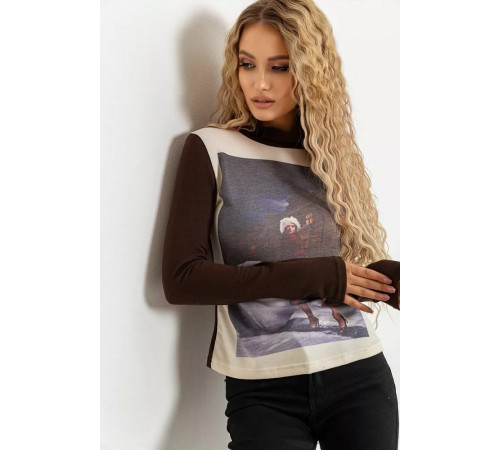 Світшот жіночий, колір коричнево-молочний, 167R746