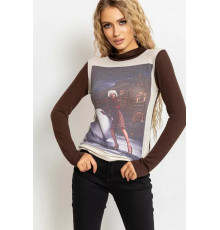 Світшот жіночий, колір коричнево-молочний, 167R746