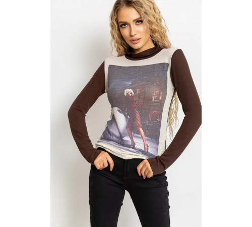 Світшот жіночий, колір коричнево-молочний, 167R746