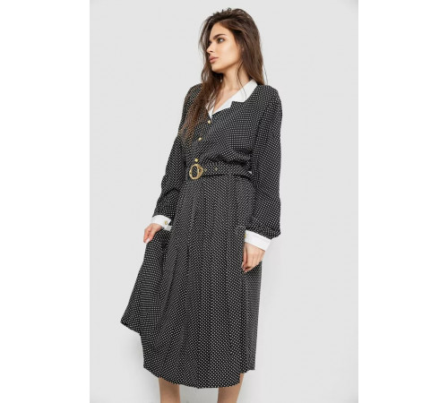 Костюм женский классический в горох, черно-белый, 167R3001