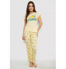 Жіноча піжама з принтом, колір жовтий, 243R7051