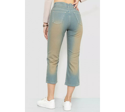 Капри женские с потертостями, цвет сине-коричневый, 201R628-1.