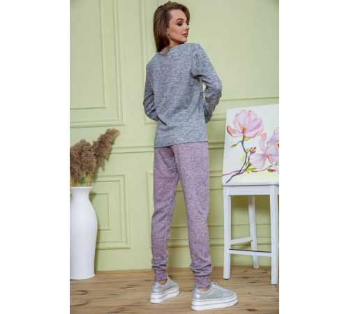 Женский костюм брюки + кофта, серо-пудрового цвета, 172R1211.