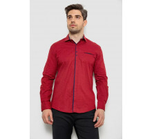 Рубашка мужская с принтом, цвет бордовый, 214R7004-1.