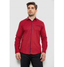 Рубашка мужская с принтом, цвет бордовый, 214R7004-1.