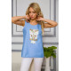 Жіноча майка, блакитного кольору з паєтками, 172R204
