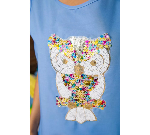 Жіноча майка, блакитного кольору з паєтками, 172R204