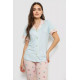 Жіноча піжама з принтом, колір блакитний, 243R7125