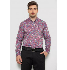 Рубашка мужская с принтом, цвет бордовый, 214R2699