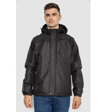 Куртка мужская демисезонная с капюшоном, цвет черный, 214R61035.