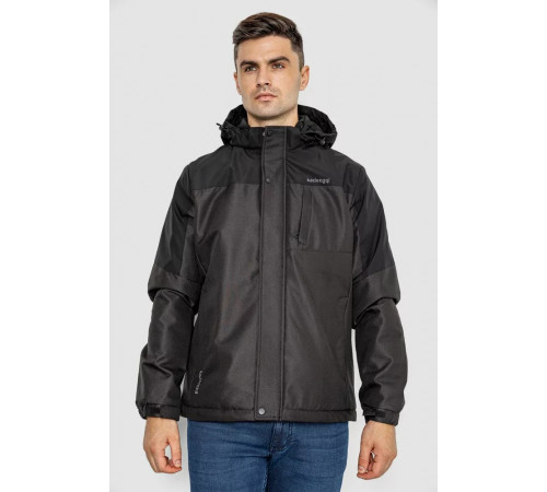 Куртка мужская демисезонная с капюшоном, цвет черный, 214R61035.