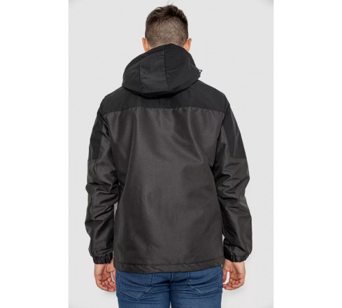 Куртка мужская демисезонная с капюшоном, цвет черный, 214R61035.