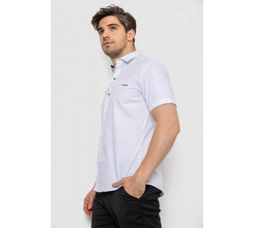 Рубашка мужская однотонная, цвет белый, 214R7118