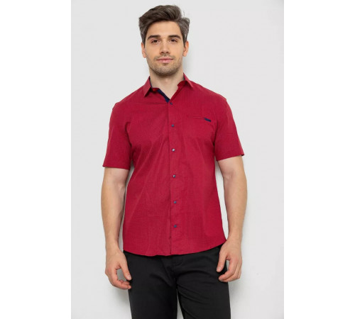 Рубашка мужская с принтом, цвет бордовый, 214R7124
