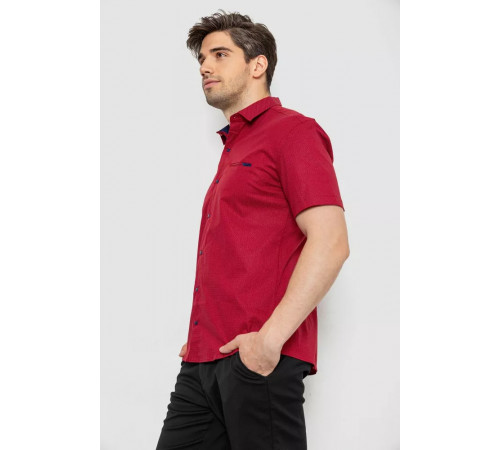 Рубашка мужская с принтом, цвет бордовый, 214R7124