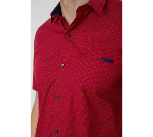 Рубашка мужская с принтом, цвет бордовый, 214R7124