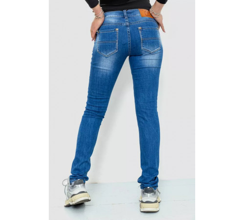 Джинси жіночі з потертостями, колір синій, 244RKL3304