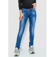 Джинси жіночі з потертостями, колір синій, 244RKL3304