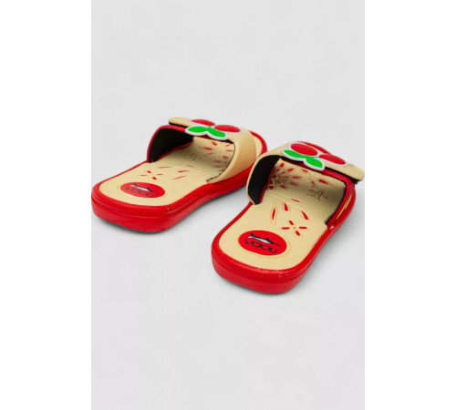 Шльопанці дитячі для дівчаток, колір червоно-бежевий, 243R6009b-17A