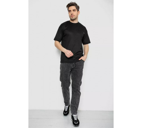 Футболка чоловіча однотонна, колір чорний, 244R3130