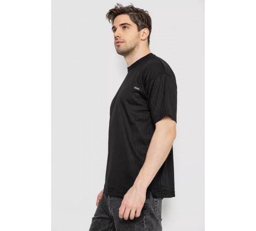 Футболка чоловіча однотонна, колір чорний, 244R3130