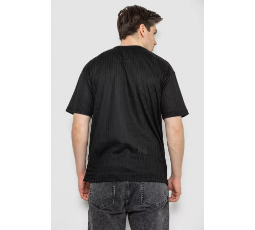 Футболка чоловіча однотонна, колір чорний, 244R3130