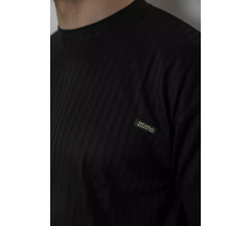 Футболка чоловіча однотонна, колір чорний, 244R3130