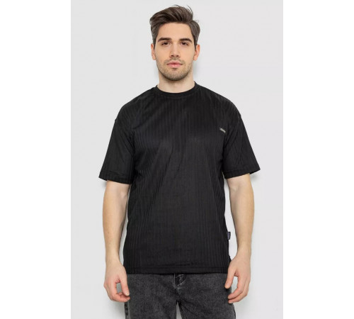 Футболка чоловіча однотонна, колір чорний, 244R3130