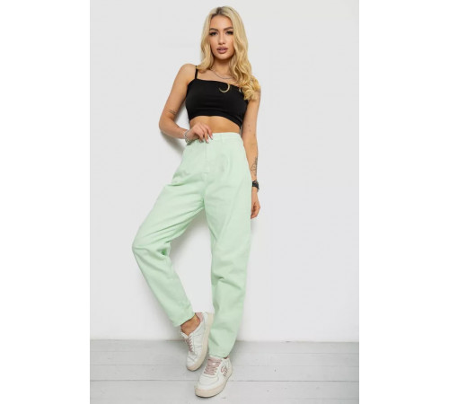 Джинси жіночі балони, колір м'ятний, 182R1826