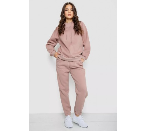 Спортивный женский костюм на флисе, цвет пудровый, 252R21268 Спортивный женский костюм на флисе, цвет пудровый, 252R21268