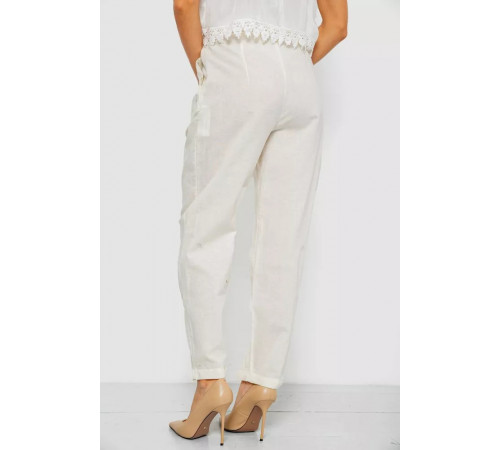 Штани жіночі літні на манжеті, колір молочний, 244R350