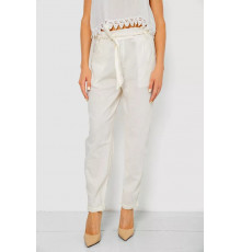 Штани жіночі літні на манжеті, колір молочний, 244R350