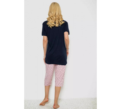 Піжама жіноча з принтом, колір синій, 243R7028