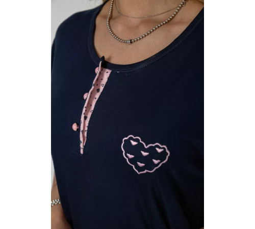 Піжама жіноча з принтом, колір синій, 243R7028